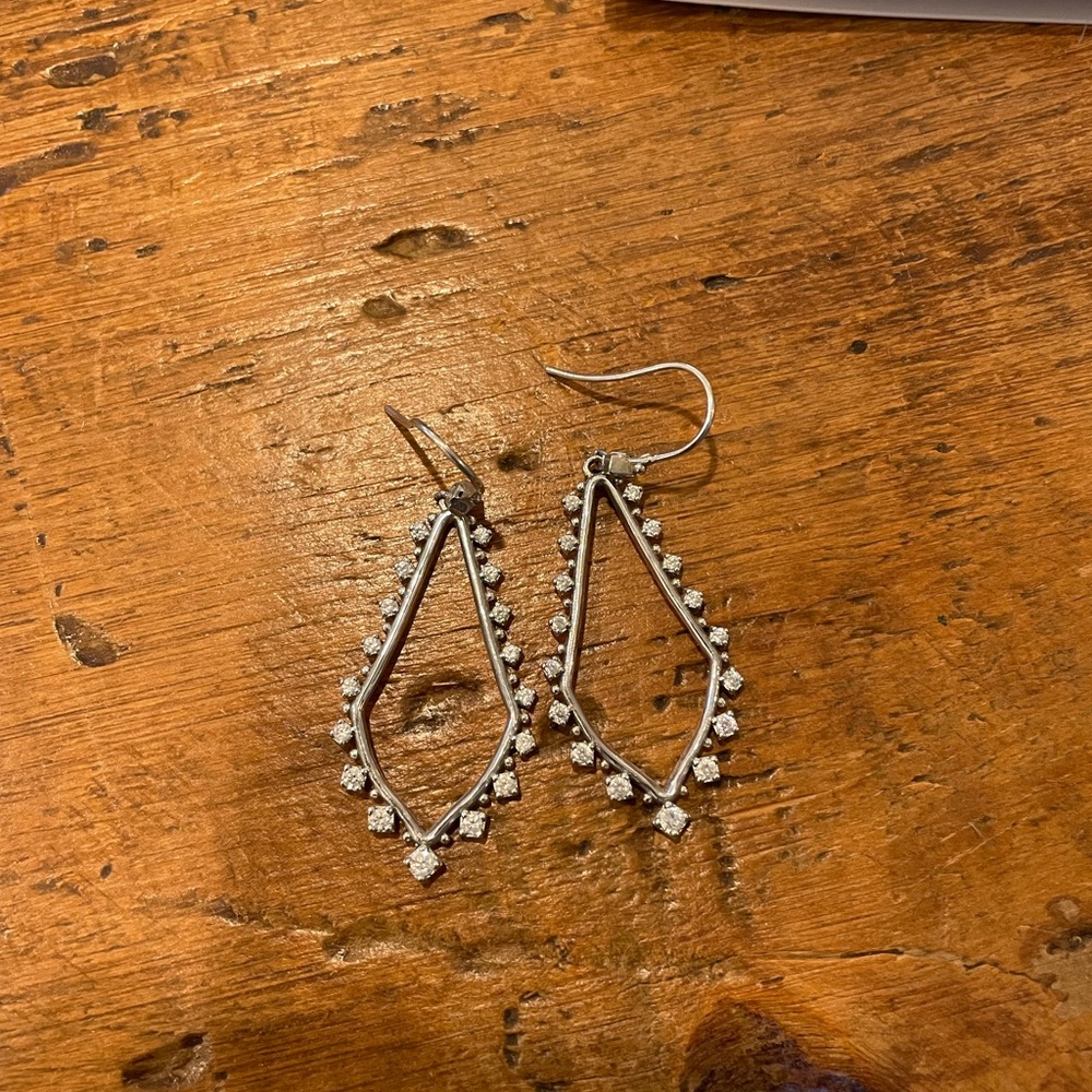 Kendra Scott Sterling Silver Teardrop Spike Dangle Earrings - Silver